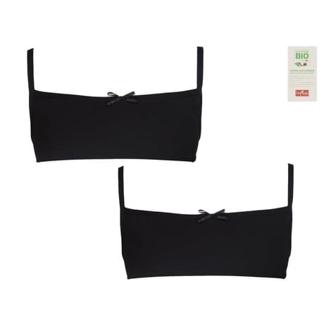 Lot de 2 brassières unies junior fille NOIR 14 ANS