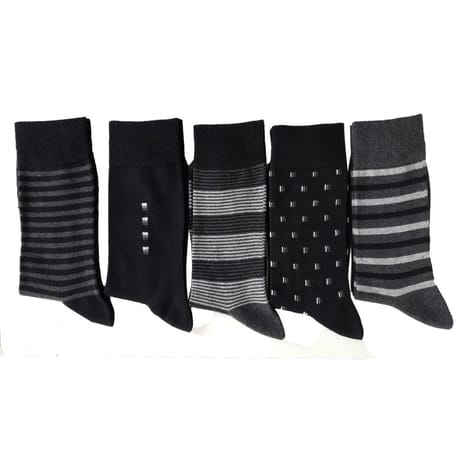 Lot de 5 paires de mi chaussettes fantaisies NOIR T43\46