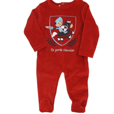 Dors bien velours garçon ROUGE 6 MOIS