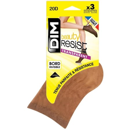 3 paires de socquettes Dim Beauty Resist CANNELLE 1AL 35/41
