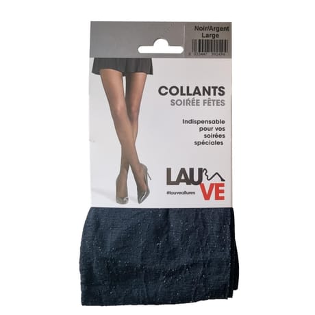Collant fantaisie lurex Lauve NOIR ARGENT S
