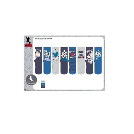 Lot de 8 paires de mi chaussettes mickey BLEU/GRIS/MARINE 27\30