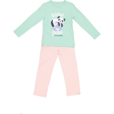 Pyjama long manches longues fille AQUA/ ROSE 8 ANS