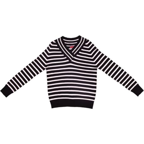 Pull manches longues femme RAYE BLACK/ ECRU T50\52