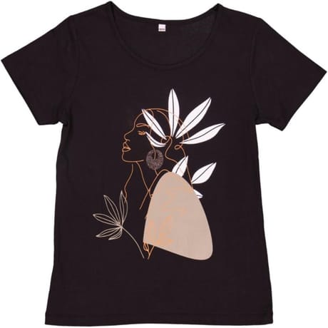 Tee shirt manches courtes femme ABSTRAIT NOIR T42\44