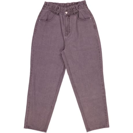 Pantalon denim large femme GRIS T48