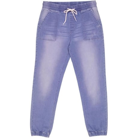 Pantalon denim ceinture élastiquée femme STONE T44