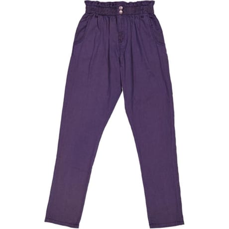 Pantalon toile mom femme NAVY T48