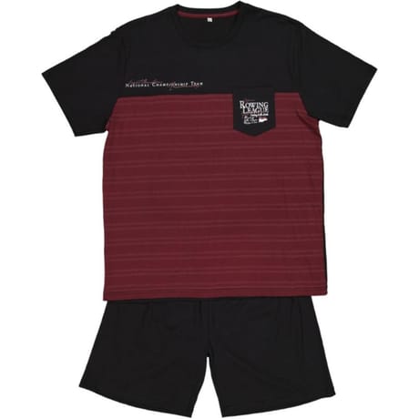 Pyjama short homme BORDEAUX/ NOIR L