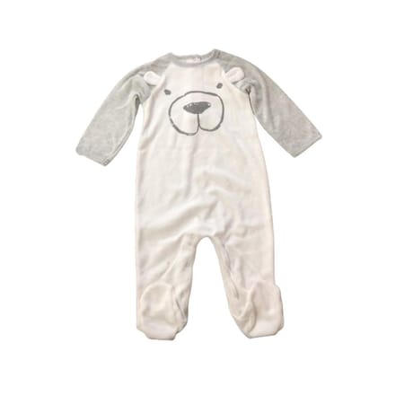 Dors bien velours garçon GRIS CHINE / BLANC 24 MOIS