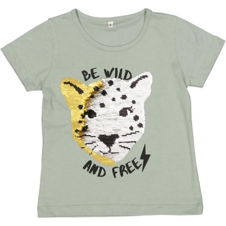 Tee shirt manches courtes sequins réversibles KAKI 8 ANS