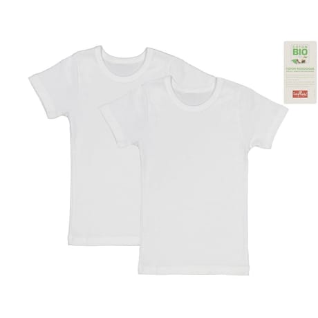 Lot de 2 tee-shirts manches courtes unis garçon BLANC/BLANC 6/8 ANS
