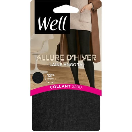 Collant allure d'hiver laine angora douceur cachemire Well CHOCOLAT T3\4