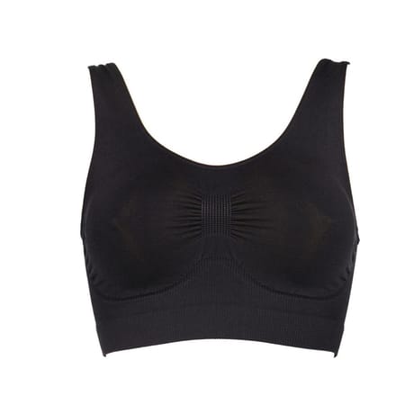 Brassière sport "sans coutures côtes" NOIR 50/52