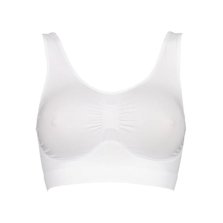 Brassière sport "sans coutures côtes" BLANC 46/48