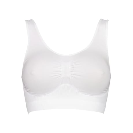 Brassière sport "sans coutures côtes" BLANC 34/36