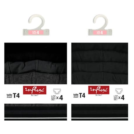 Lot de 4 slips unis homme 2305 GRIS/ANT/NOIR/NOIR T4