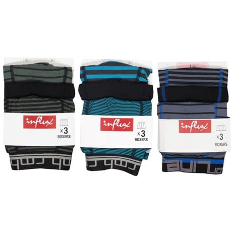 Lot de 3 boxers homme Influx 2310 RAYE GRIS COUR/NOIR T6