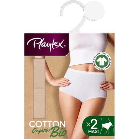 Lot de 2 culottes maxi bio Playtex 007 BEIGE T54