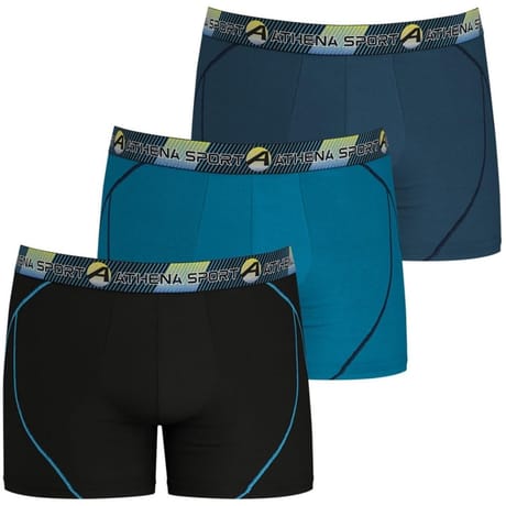 Lot de 3 boxers longs Training homme Athena 2310 NOIR/LAC/CROISI T6