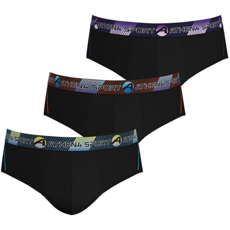 Lot de 3 slips Training homme Athena 2300 N CB/N CR/N CV T6