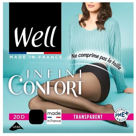 Collant Infini Confort transparent 20D Well NOIR T2
