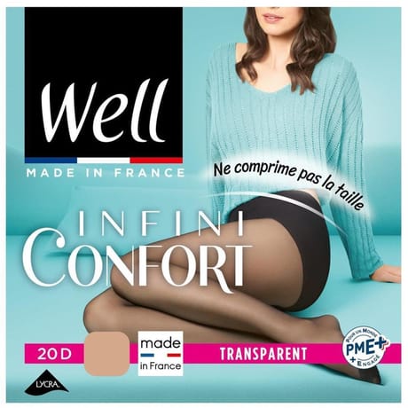 Collant Infini Confort transparent 20D Well BEIGE ELEGANT T1