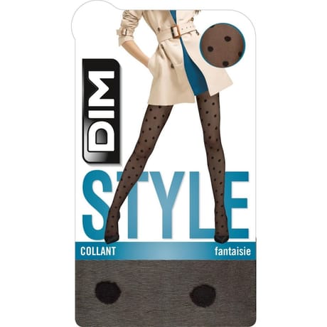 Dim paire de collant fantaisie big dots style NOIR T3-4