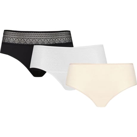 Lot de 3 slips ligne Trio modal Well NOIR/NUDE/BLANC 44/46