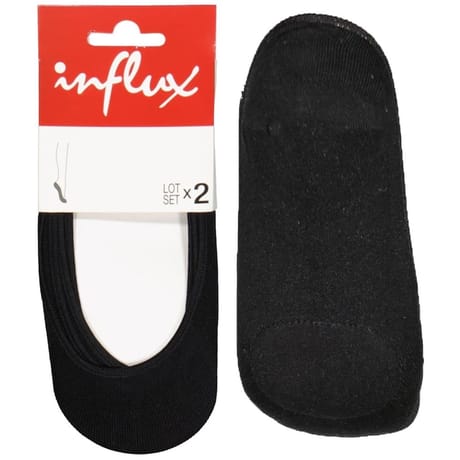 2 paires de protège pieds coton Influx NOIR T35/38