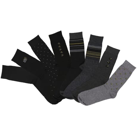 8 paires de mi chaussettes fantaisies homme NOIR/GRIS T43\46