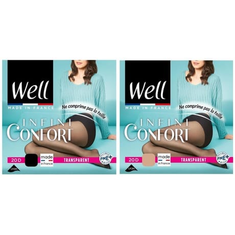 Collant Infini Confort transparent 20D Well NOIR T6