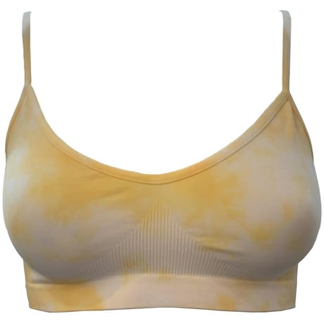 Brassière bretelles fines femme ligne Skinwear Le Bourget TIE AND DYE JAUNE T1-2