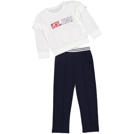 Ensemble long ECRU/MARINE 12 ANS