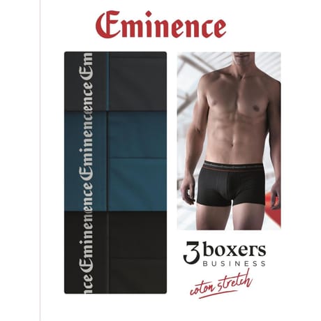 Lot de 3 boxers Business homme Eminence 2420 NR/BLEU/GRIS T8