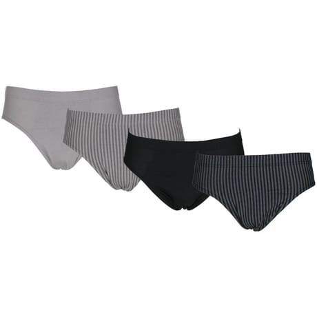 Lot de 4 slips taille basse fantaisie homme Influx Basic GRI R/NR/GRIS/NR T5
