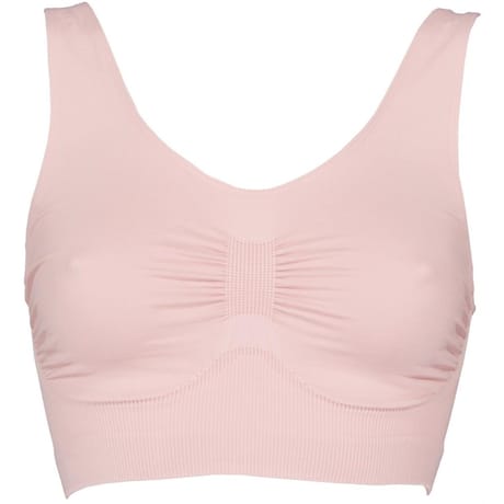 Brassière sport "sans coutures côtes" VIEUX ROSE 46/48