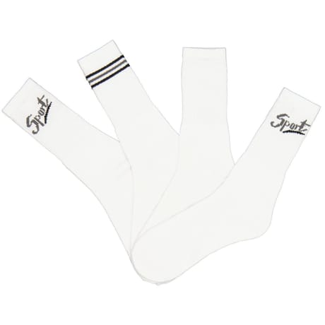 4 paires de mi chaussettes tennis brodées homme influx basic BLANC RAYURES GRIS/NOIR T39/42