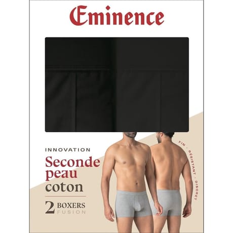 Lot de 2 boxers homme Second peau Eminence 2410 BRUN/NOIR T4