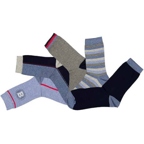 5 paires de mi chaussettes fantaisies garçon MARINE/GRIS/BLEU 36\40