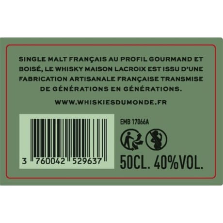 Whisky maison lacroix 50cl 40°