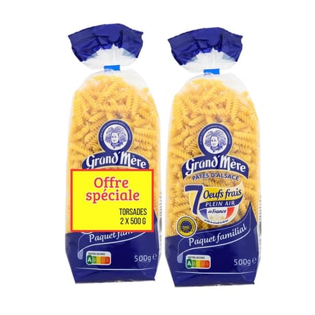 Grand'mere pates torsades lot de 2x500g