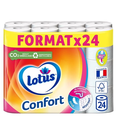 Lotus papier toilette confort x24 blanc