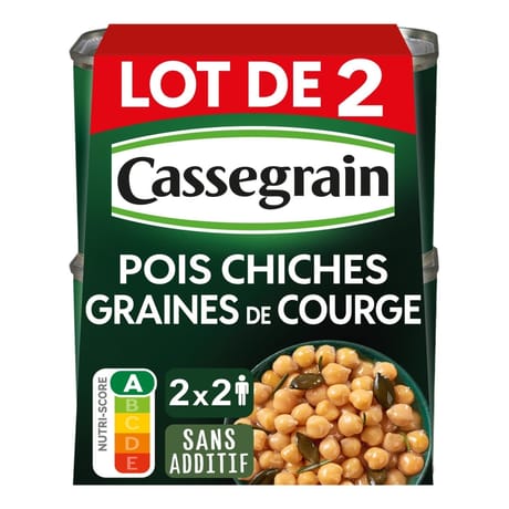 Cassegrain pois chiches, graines de courge & touche de romarin 1/2x2 530g