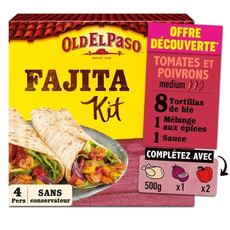 Old el paso kit fajita tomate poivron offre découverte 500g