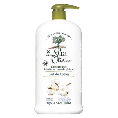 Le petit olivier crème douche extra douce lait coton 750ml
