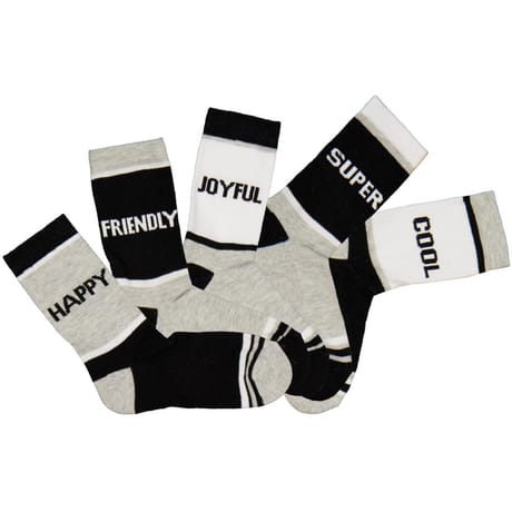 5 paires de mi chaussettes fsies semi bouclette enfant IX BASIC GRIS/NOIR 36\40