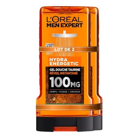 Men expert gel douche taurine 100mg hydra energetic lot de 2x300ml