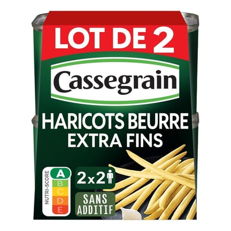 Cassegrain haricots beurre 1/2 en lot de 2x220g