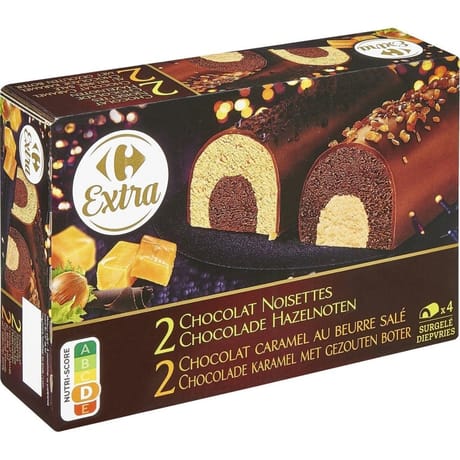 Carrefour extra buchettes chocolat noisettes x4 310g
